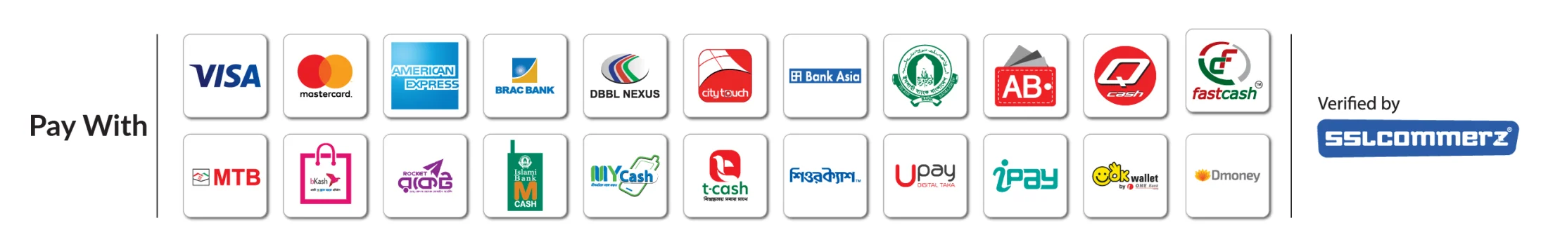 Supported payment methods