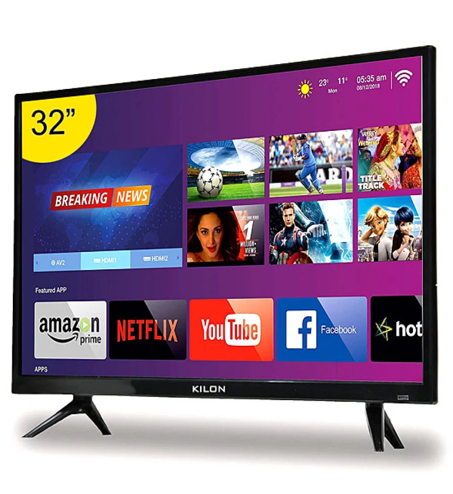 KiLON 32″ Smart TV (voice control ) ( 2 yeras) with Tempered Glass (2GB RAM+16GB ROM) Google Play Store Supporetd